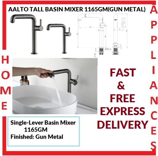 AALTO TALL BASIN MIXER 1165GM ( GUN METAL ) / FREE EXPRESS ELIVERY