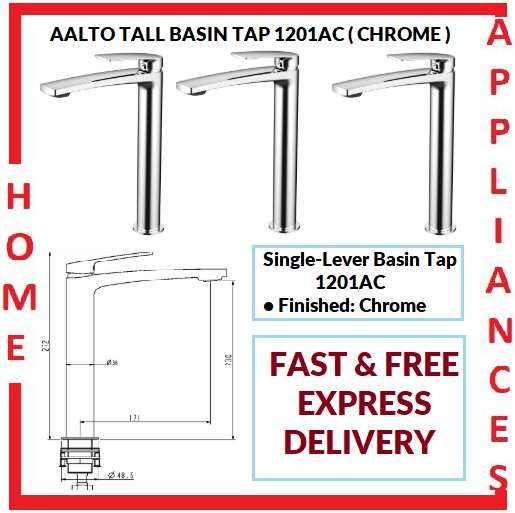 AALTO TALL BASIN TAP 1201AC ( CHROME ) / FREE EXPRESS DELIVERY