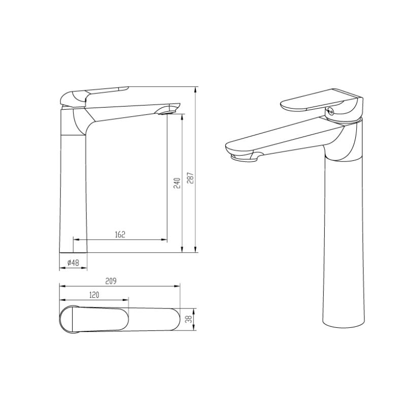 AALTO TALL BASIN MIXER 1301MRG ( MATTE ROSE GOLD ) / FREE EXPRESS DELIVERY - Image 3