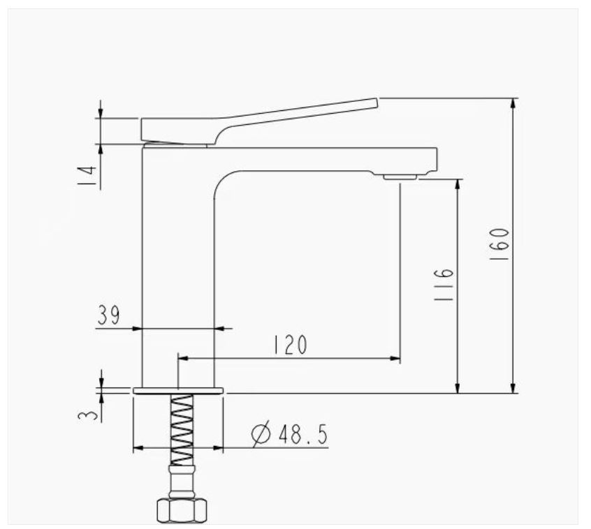 AALTO BASIN TAP 1302MAC ( BRUSHED STEEL ) / FREE EXPRESS DELIVERY - Image 3