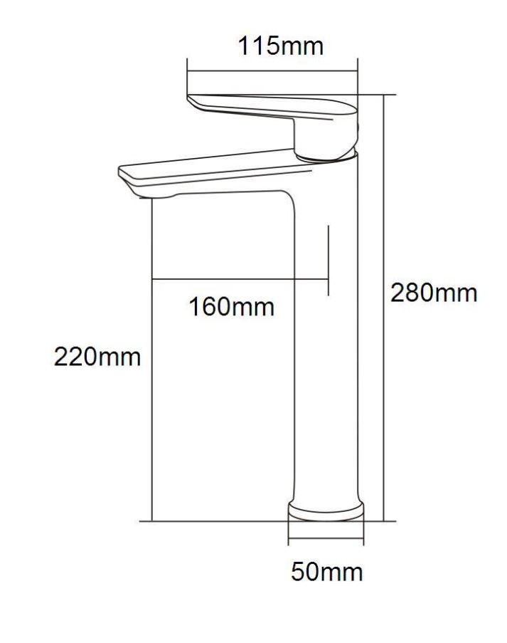 AALTO TALL BASIN MIXER 1352 ( CHROME , GUN METAL , MATTE GOLD , MATTE ROSE GOLD ) / FREE EXPRESS DELIVERY - Image 6