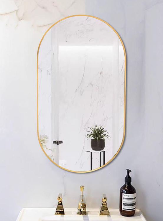 AALTO OVAL MIRROR WITH FRAME 15053MG ( MATTE GOLD ) / FREE EXPRESS DELIVERY - Image 4