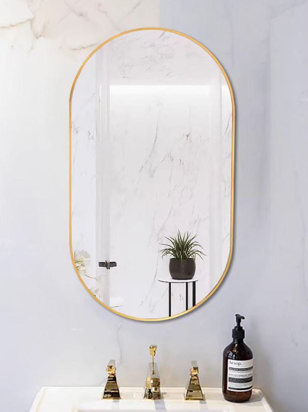 AALTO OVAL MIRROR WITH FRAME 15053MG ( MATTE GOLD ) / FREE EXPRESS DELIVERY - Image 3