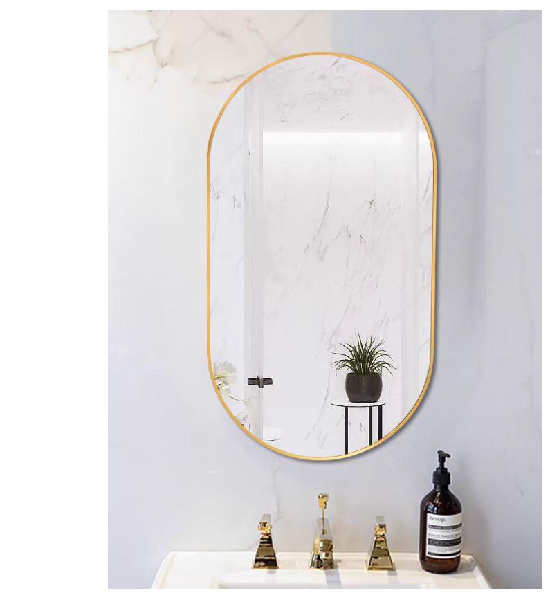 AALTO OVAL MIRROR WITH FRAME 15053MG ( MATTE GOLD ) / FREE EXPRESS DELIVERY - Image 2