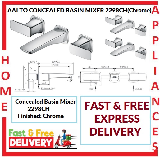 AALTO CONCEALED BASIN MIXER 2298CH ( CHROME ) / FREE EXPRESS DELIVERY