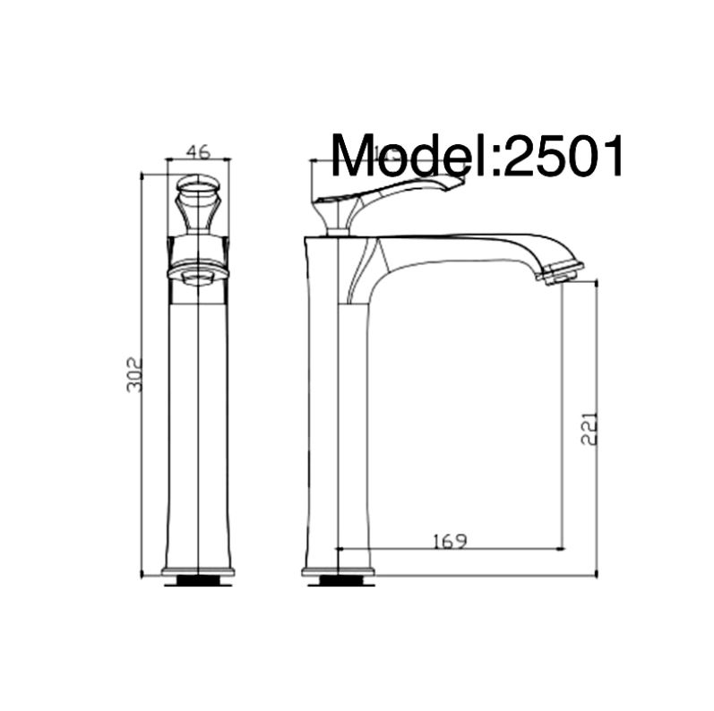 AALTO TALL BASIN MIXER 2501G ( GOLD ) / FREE EXPRESS DELIVERY - Image 4