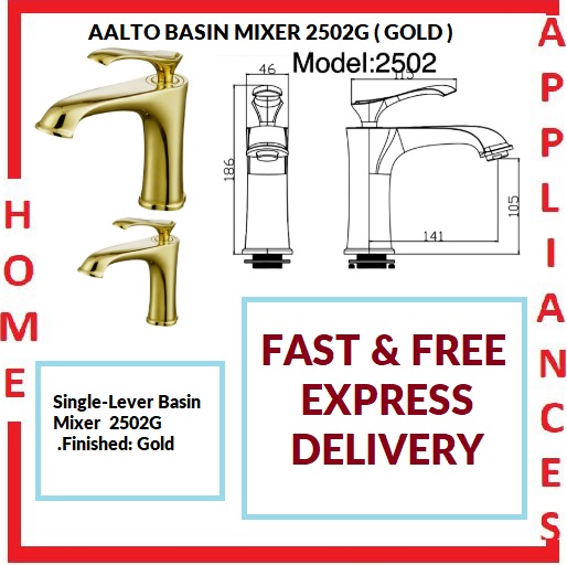 AALTO BASIN MIXER 2502G ( GOLD ) / FREE EXPRESS DELIVERY