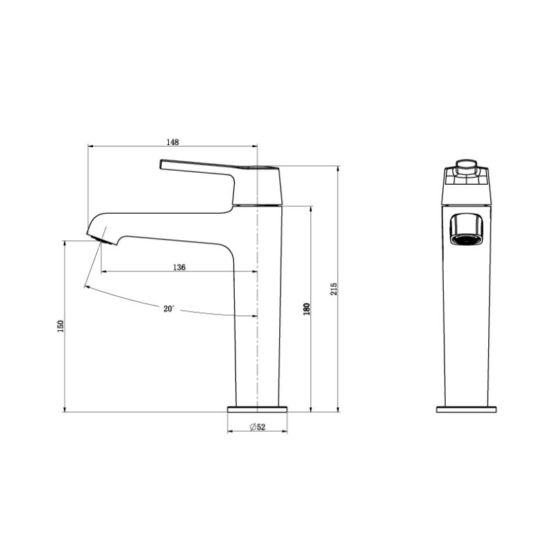 AALTO BASIN MIXER 2802CH ( CHROME ) / FREE EXPRESS DELIVERY - Image 3