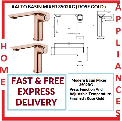 AALTO BASIN MIXER 3502RG ( ROSE GOLD ) / FREE EXPRESS DELIVERY