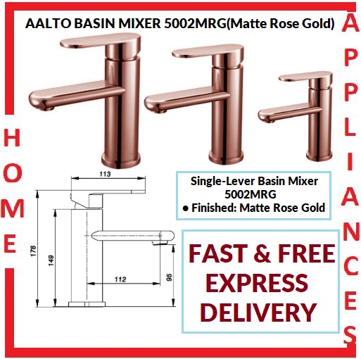 AALTO BASIN MIXER 5002MRG ( MATTE ROSE GOLD ) / FREE EXPRESS DELIVERY