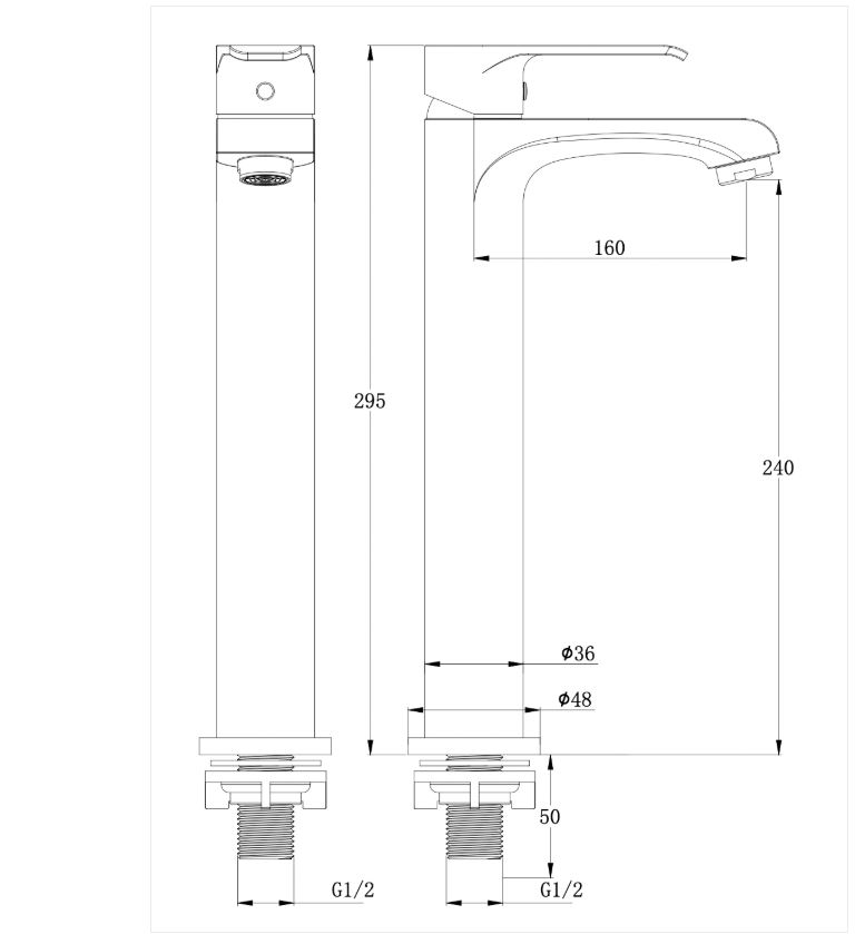 AALTO BASIN TAP 7321 CH ( CHROME ) / FREE EXPRESS DELIVERY - Image 3