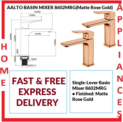 AALTO BASIN MIXER 8602MRG ( MATTE ROSE GOLD ) / FREE EXPRESS DELIVERY