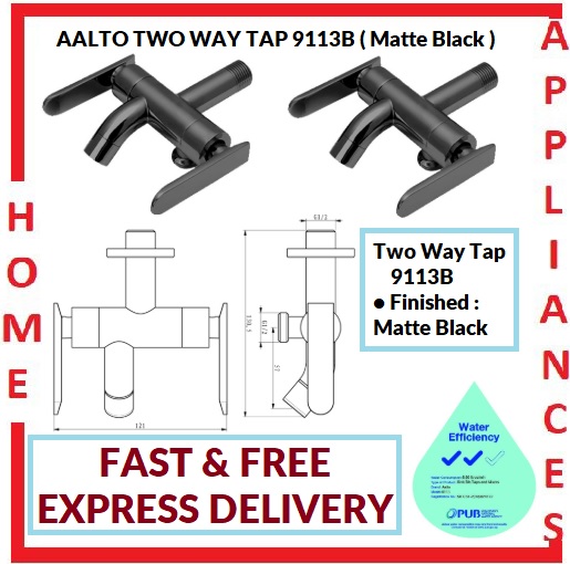 AALTO TWO WAY TAP 9113B ( MATTE BLACK ) / FREE EXPRESS DELIVERY