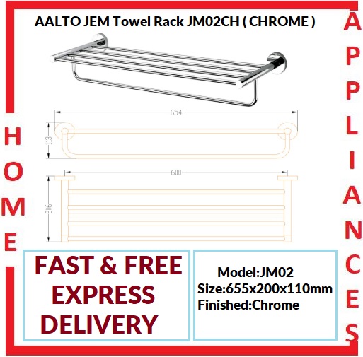 AALTO JEM Towel Rack JM02CH ( CHROME ) / FREE EXPRESS DELIVERY
