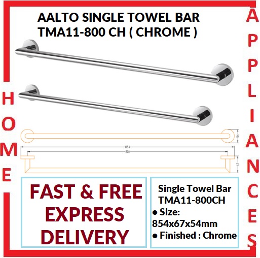 AALTO SINGLE TOWEL BAR TMA11-800CH ( CHROME ) / FREE EXPRESS DELIVERY