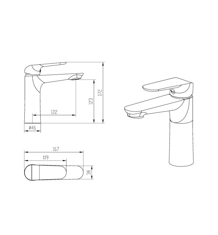 AALTO BASIN MIXER 1302MBK/RG ( MATTE BLACK / ROSE GOLD ) / FREE EXPRESS DELIVERY - Image 4