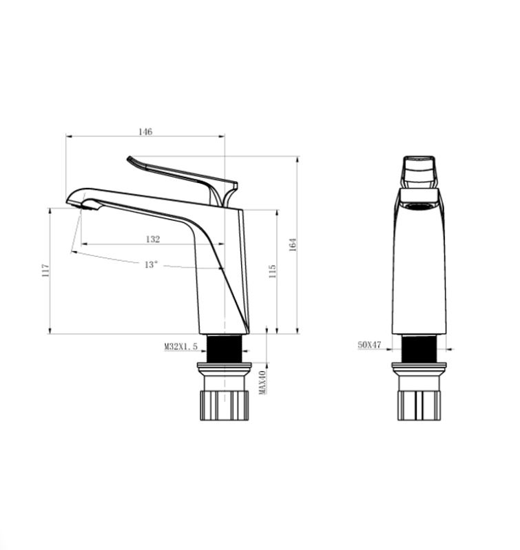 AALTO BASIN MIXER 2702 CH ( CHROME ) / FREE EXPRESS DELIVERY - Image 3