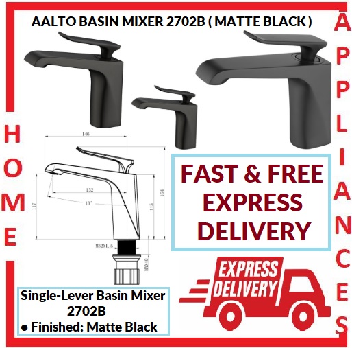 AALTO BASIN MIXER 2702B ( MATTE BLACK ) / FREE EXPRESS DELIVERY