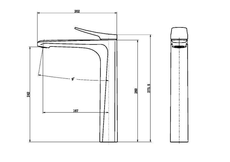 AALTO TALL BASIN MIXER 3101 CH ( CHROME ) / FREE EXPRESS DELIVERY - Image 3