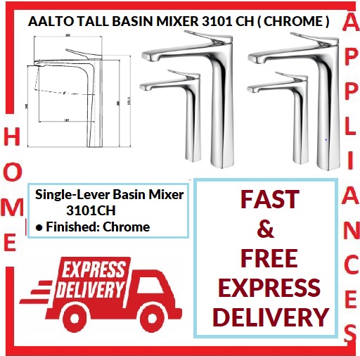 AALTO TALL BASIN MIXER 3101 CH ( CHROME ) / FREE EXPRESS DELIVERY