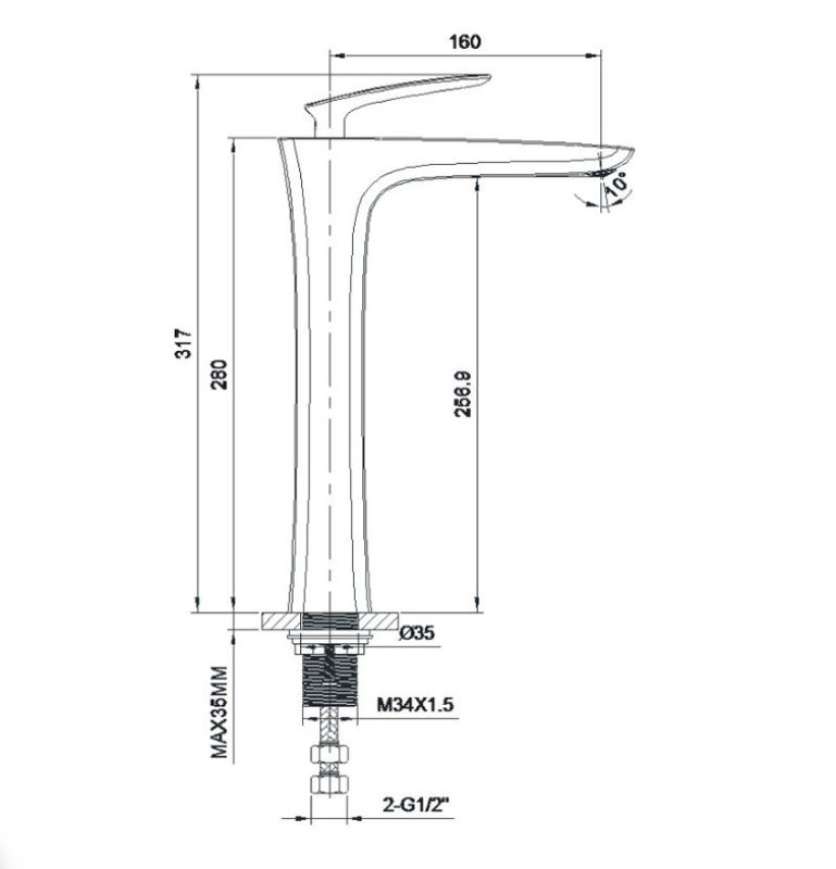 AALTO SINGLE-LEVER BASIN MIXER 1298W ( WHITE + CHROME ) / FREE EXPRESS DELIVERY - Image 4
