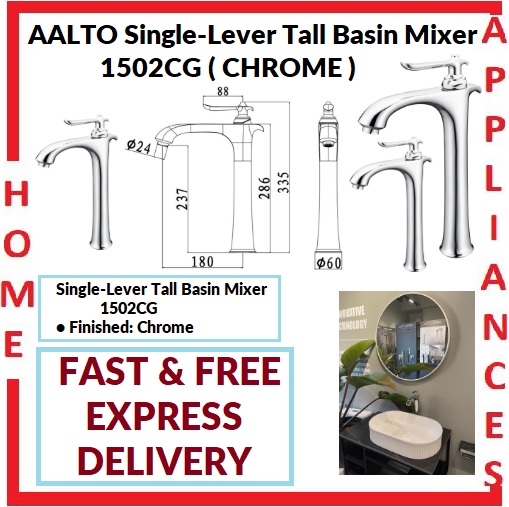 AALTO SINGLE-LEVER TALL BASIN MIXER 1502CG ( CHROME ) / FREE EXPRESS DELIVERY