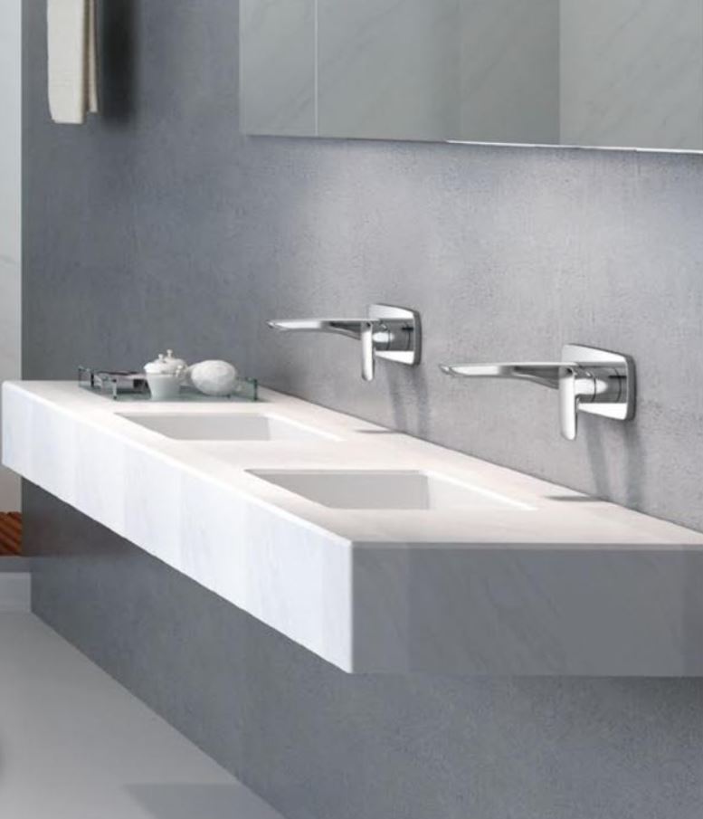 AALTO CONCEALED SINGLE-LEVER BASIN MIXER 2198W ( CHROME + WHITE ) / FREE EXPRESS DELIVERY - Image 3