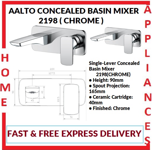 AALTO CONCEALED SINGLE-LEVER BASIN MIXER 2198 ( CHROME ) / FREE EXPRESS DELIVERY