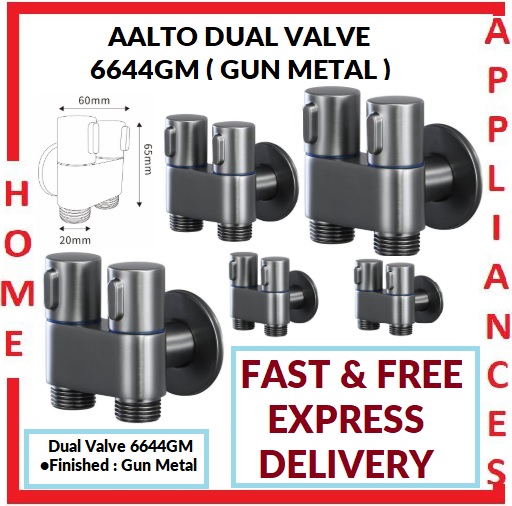 AALTO DUAL VALVE 6644GM ( GUN METAL ) / FREE EXPRESS DELIVERY