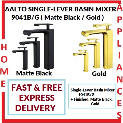 AALTO SINGLE-LEVER BASIN MIXER 9041B / 9041G ( MATTE BLACK , GOLD ) / FREE EXPRESS DELIVERY