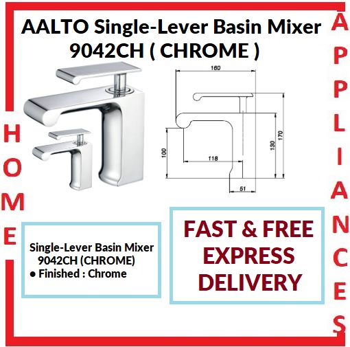 AALTO Single-Lever Basin Mixer 9042CH ( CHROME ) / FREE EXPRESS DELIVERY