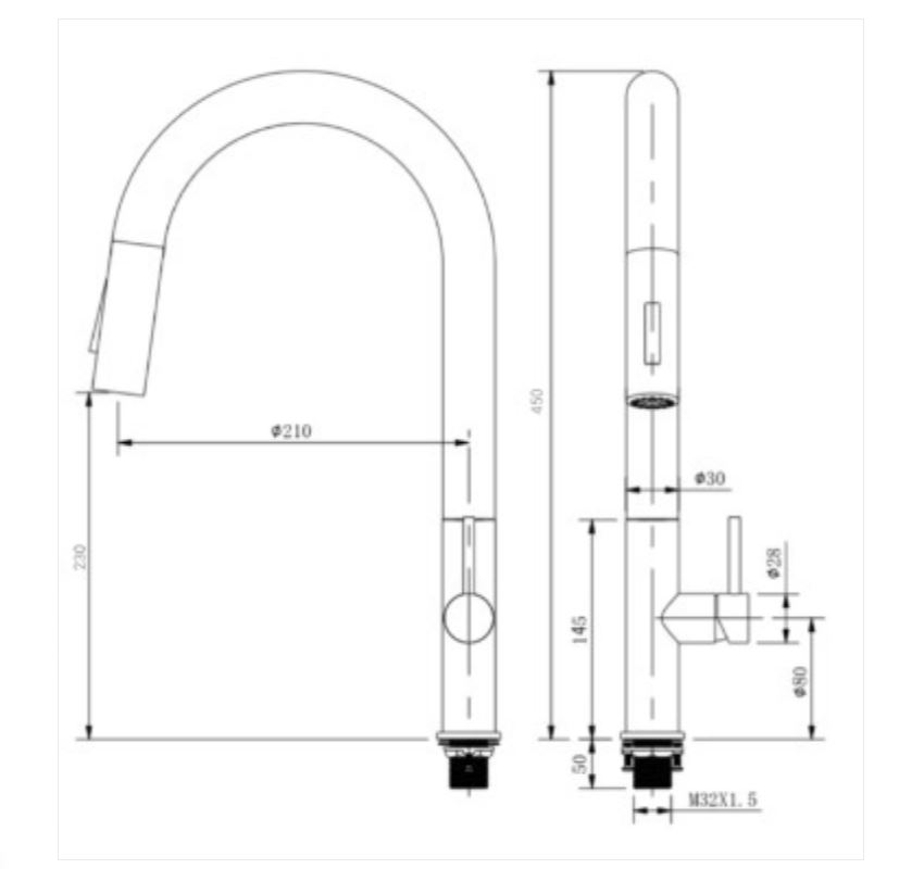 AALTO Single-Lever Kitchen Sink Tap (Pull-out) 10119GM ( GUN METAL ) / FREE EXPRESS DELIVERY - Image 4