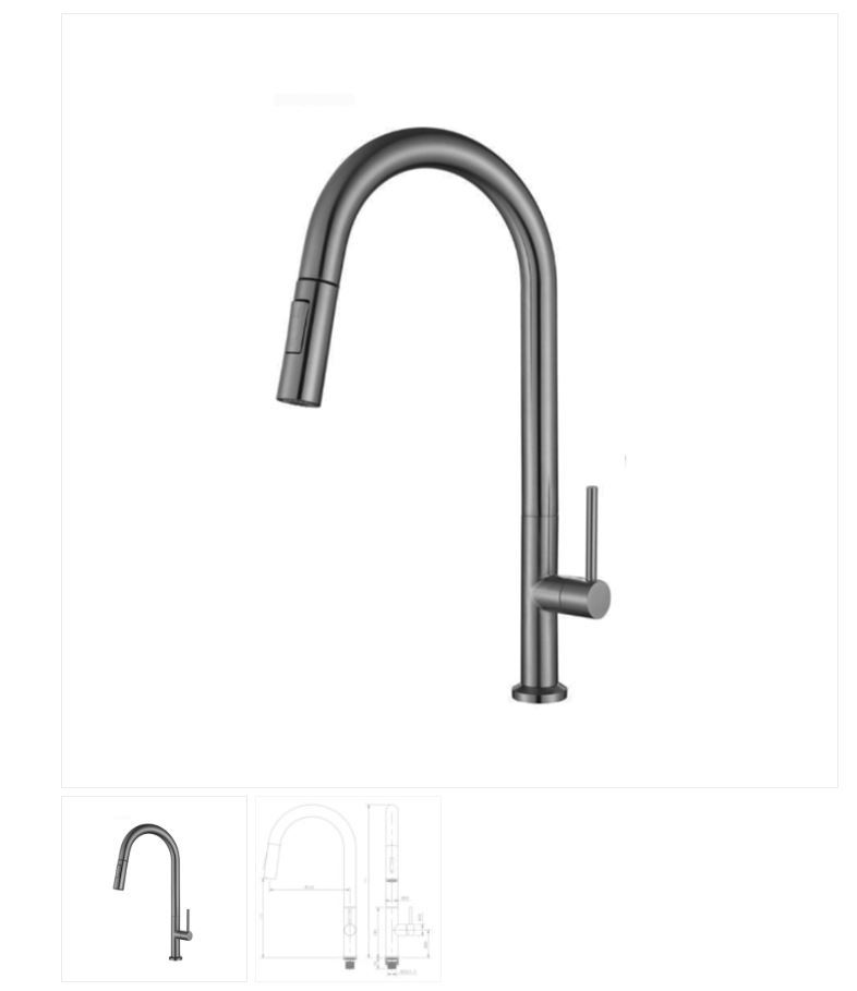 AALTO Single-Lever Kitchen Sink Tap (Pull-out) 10119GM ( GUN METAL ) / FREE EXPRESS DELIVERY - Image 2
