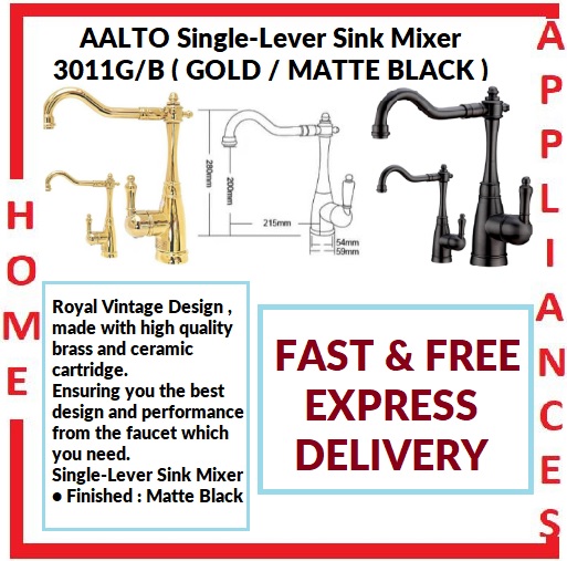 AALTO Single-Lever Sink Mixer 3011G / 3011B ( GOLD / MATTE BLACK ) / FREE EXPRESS DELIVERY