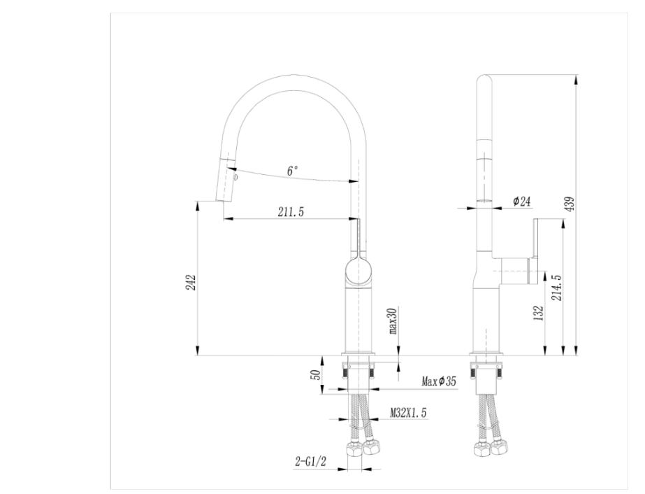 AALTO Single-Lever Sink Mixer (Pull-Out) ST51109LMG ( MATTE GOLD ) / FREE EXPRESS DELIVERY - Image 6