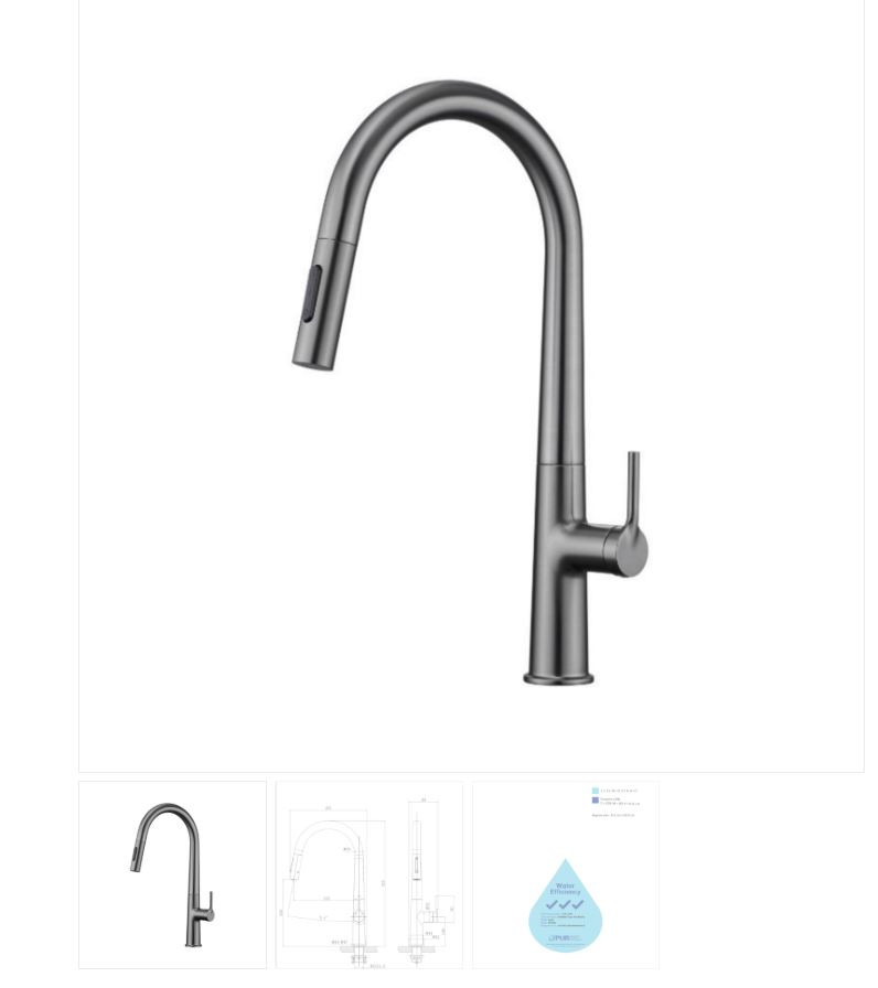 AALTO Single-Lever Sink Mixer (Pull-Out) 518GM ( GUN METAL ) / FREE EXPRESS DELIVERY - Image 3