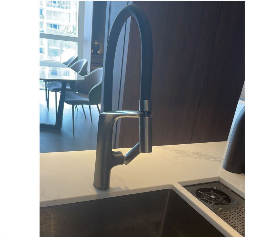 AALTO Single-Lever Sink Mixer (Pull-Out) 9099GM ( GUN METAL ) / FREE EXPRESS DELIVERY - Image 4