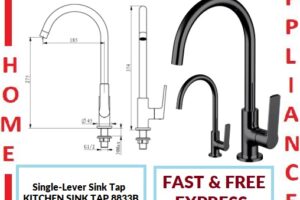AALTO Single-Lever Kitchen Sink Tap 8833B ( Matte Black ) / FREE EXPRESS DELIVERY