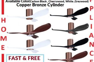 POINT ONE Blizzard ( 38" , 43" , 52" ) VSPEC-IV Smart Ceiling Fan With Copper Bronze Cylinder , Optional Light KIt / FREE EXPRESS DELIVERY