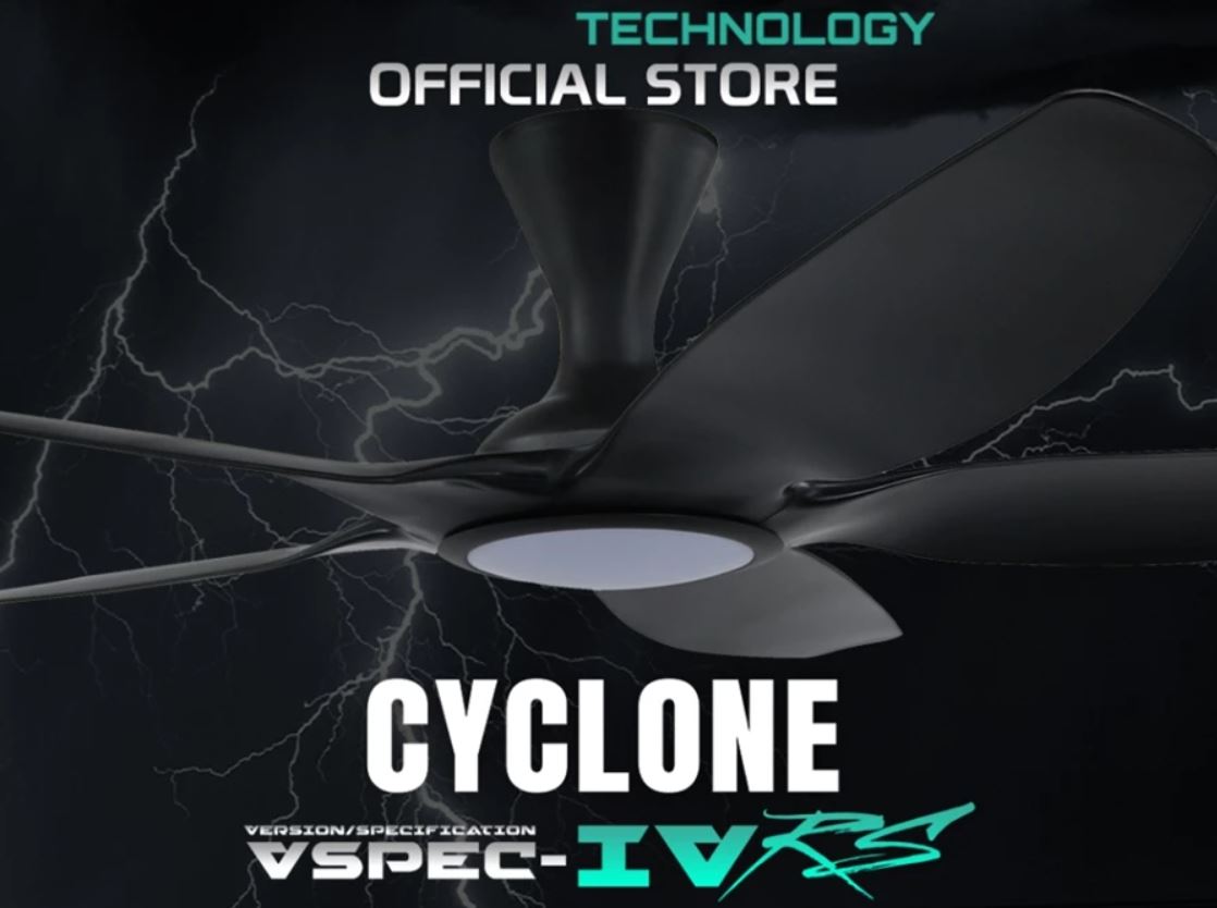 POINT ONE Cyclone ( 48" , 52" , 62" ) VSPEC-IV RS Smart Ceiling Fan With Carbon Black Cylinder / FREE EXPRESS DELIVERY - Image 8