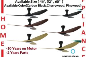 POINT ONE Cyclone ( 48" , 52" , 62" ) VSPEC-IV RS Smart Ceiling Fan With Carbon Black Cylinder / FREE EXPRESS DELIVERY