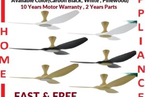 POINT ONE Cyclone ( 46" , 52" , 62" ) VSPEC-IV RS Smart Ceiling Fan With Pinewood Cylinder , Optional LIght Kit / FREE EXPRESS DELIVERY