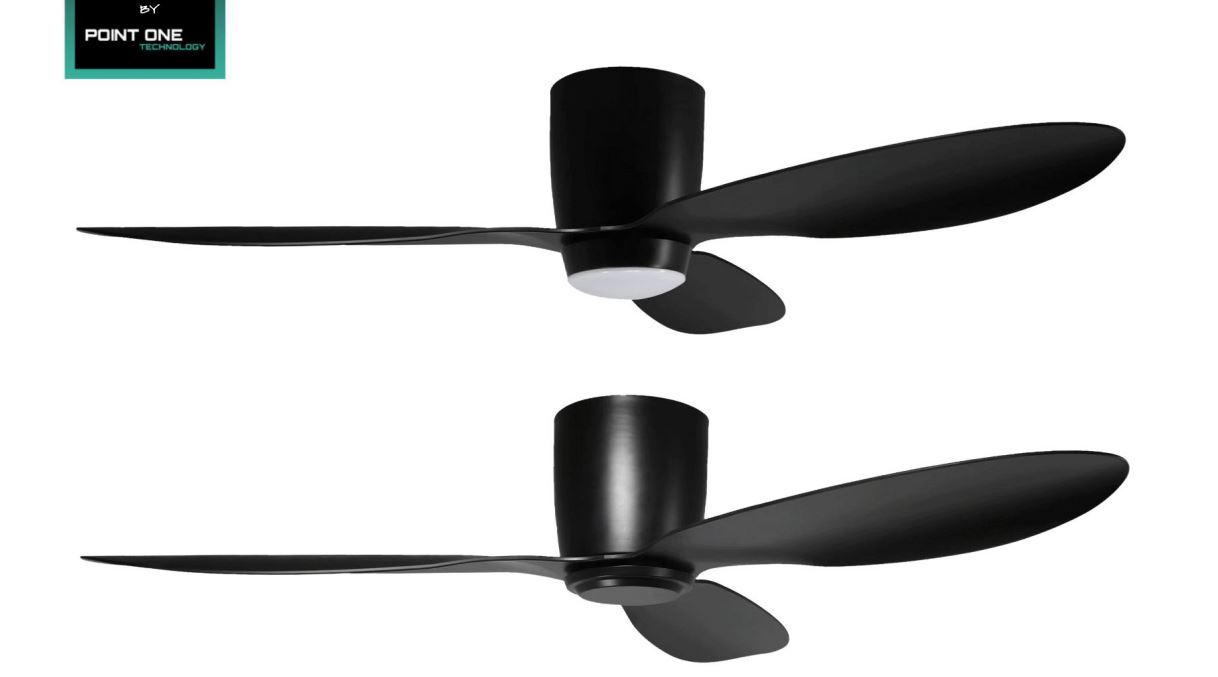POINT ONE F63 ( 42" , 52" ) Smart Ceiling Fan With Carbon Black Cylinder , Optional Light Kit / FREE EXPRESS DELIVERY - Image 4