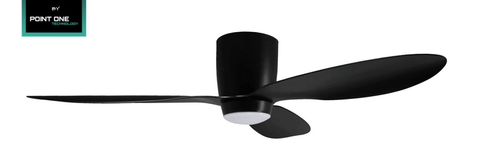 POINT ONE F63 ( 42" , 52" ) Smart Ceiling Fan With Carbon Black Cylinder , Optional Light Kit / FREE EXPRESS DELIVERY - Image 3