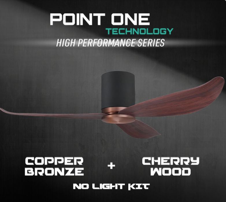 POINT ONE Gust ( 38" , 43" , 52" ) VSPEC-IV Smart Ceiling Fan With Black Cylinder + Copper Bronze Casing , Optional Light Kit / FREE EXPRESS DELIVERY - Image 9