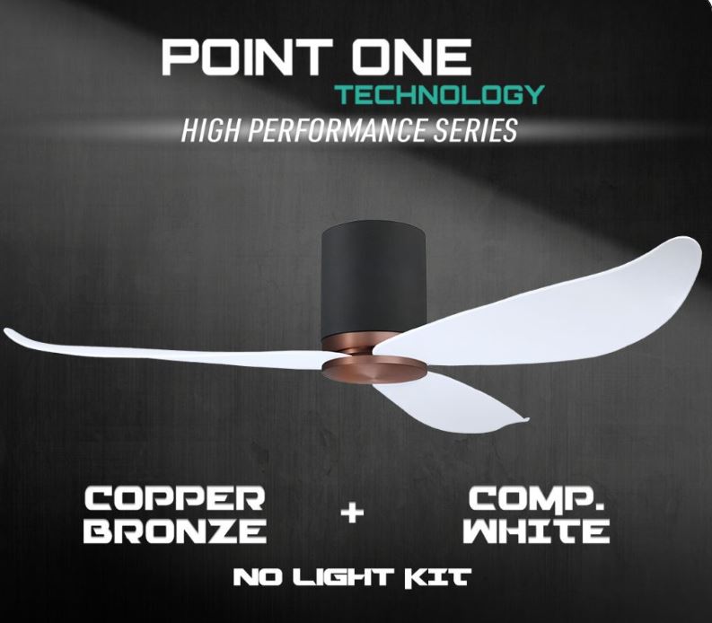 POINT ONE Gust ( 38" , 43" , 52" ) VSPEC-IV Smart Ceiling Fan With Black Cylinder + Copper Bronze Casing , Optional Light Kit / FREE EXPRESS DELIVERY - Image 8