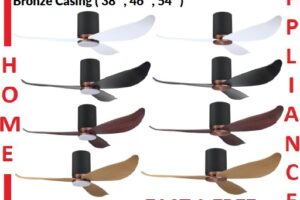 POINT ONE Gust ( 38" , 43" , 52" ) VSPEC-IV Smart Ceiling Fan With Black Cylinder + Copper Bronze Casing , Optional Light Kit / FREE EXPRESS DELIVERY