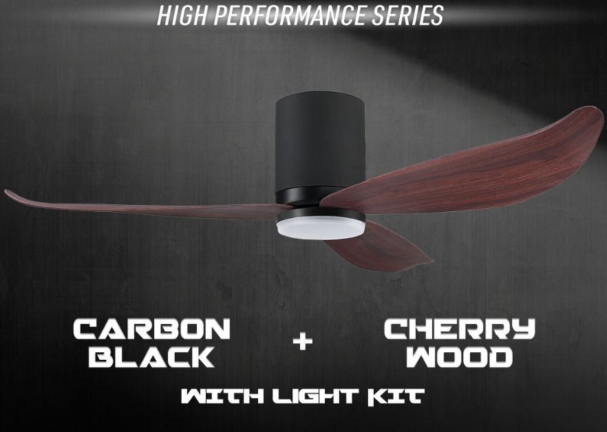 POINT ONE Gust ( 38" , 43" , 52" ) VSPEC-IV Smart Ceiling Fan With Black Cylinder +Carbon Black Casing , Optional Light Kit / FREE EXPRESS DELIVERY - Image 9