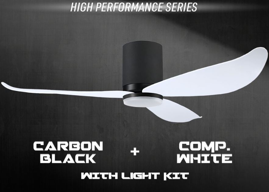 POINT ONE Gust ( 38" , 43" , 52" ) VSPEC-IV Smart Ceiling Fan With Black Cylinder +Carbon Black Casing , Optional Light Kit / FREE EXPRESS DELIVERY - Image 8