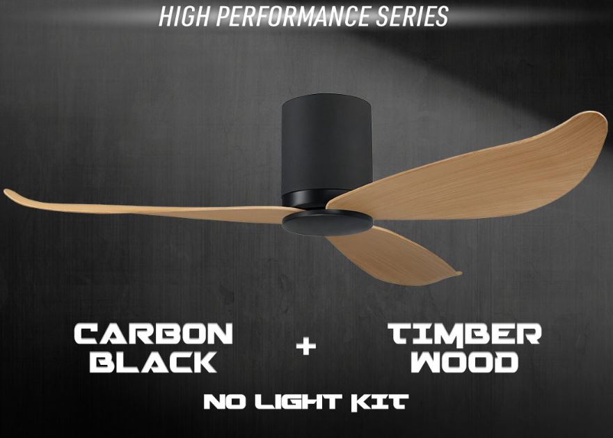 POINT ONE Gust ( 38" , 43" , 52" ) VSPEC-IV Smart Ceiling Fan With Black Cylinder +Carbon Black Casing , Optional Light Kit / FREE EXPRESS DELIVERY - Image 3